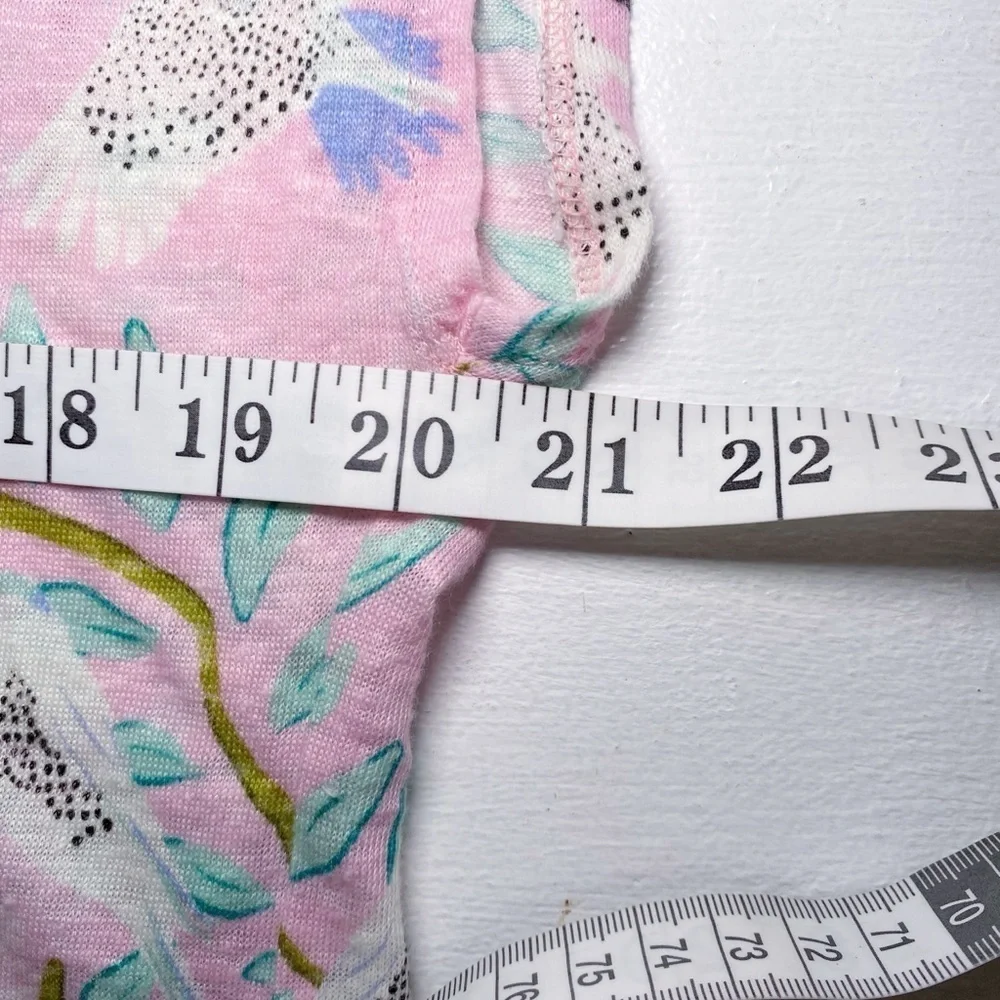 Cynthia Rowley 100% Linen Pink Tropical Birds Top Blouse - Picture 9 of 12